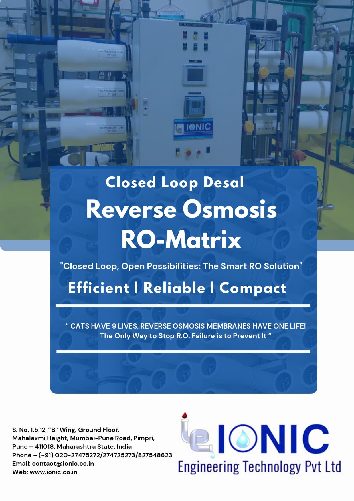 Closed Loop Desal Reverse Osmosis RO-Matrix